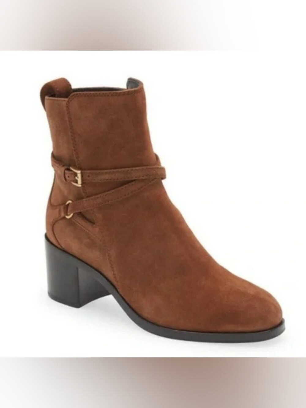 Rag & Bone Hazel Suede Chestnut Brown Ankle Boot with Block Heel 39.5 EU 9 US